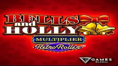 Bells and Holly Multiplier Retro Roller slot logo