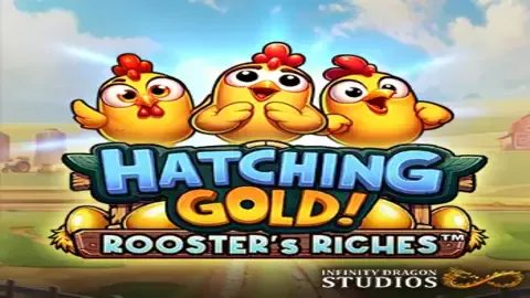 Hatching Gold Roosters Riches slot logo