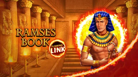 Ramses Book Flaming Link slot logo