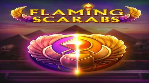 Flaming Scarabs slot logo