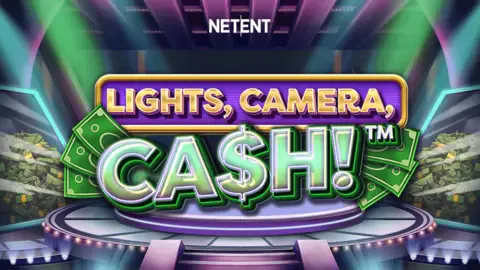 Lights, Camera, Cash! slot logo