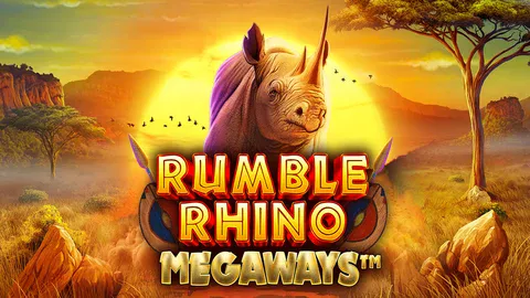 Rumble Rhino Megaways slot logo