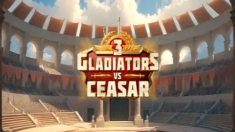 3 Gladiators vs Caesar slot logo