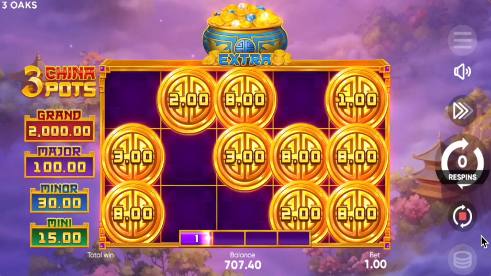 3 China Pots Slot Extra Feature