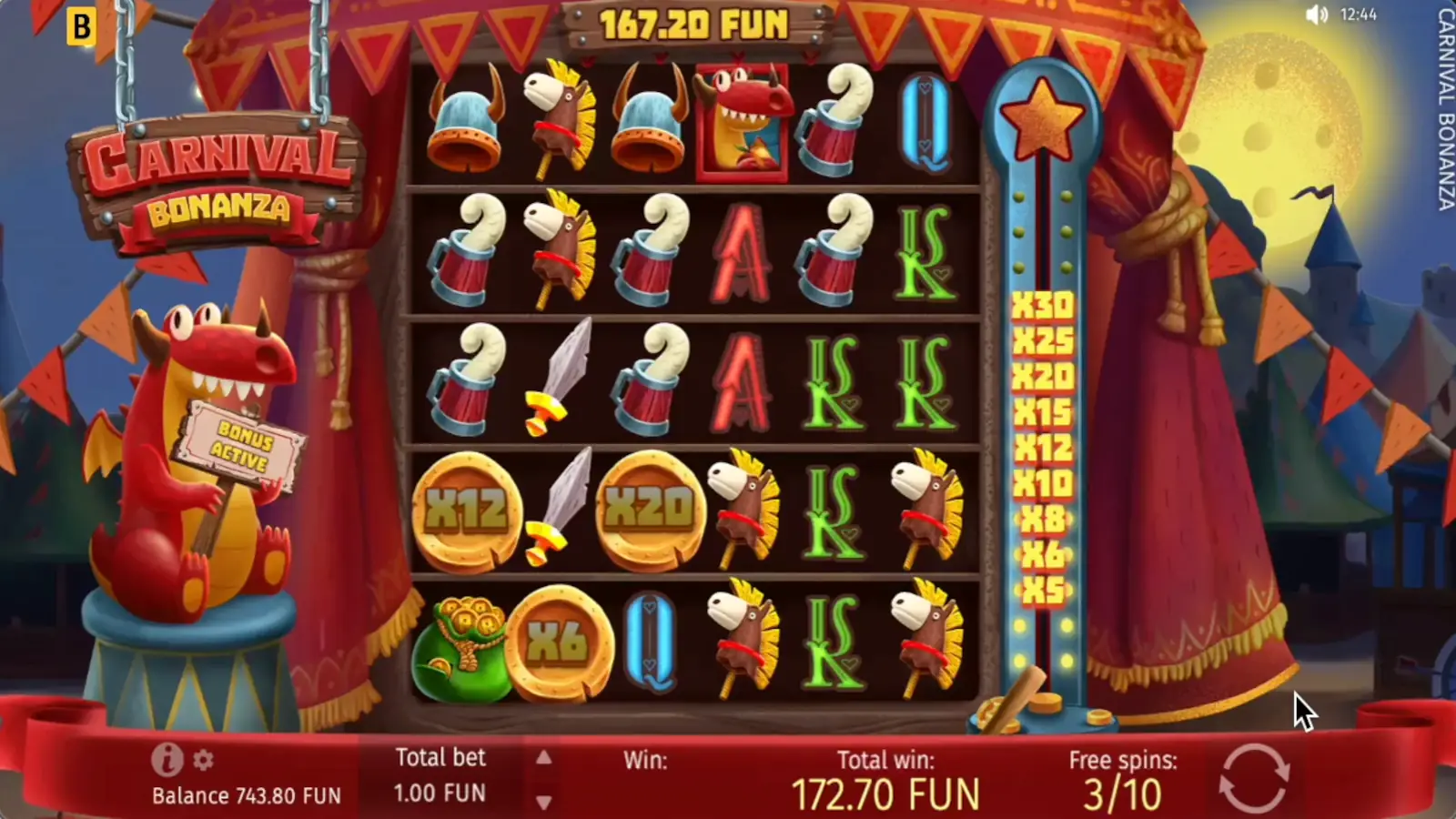 Carnival Bonanza Slot Free Spins