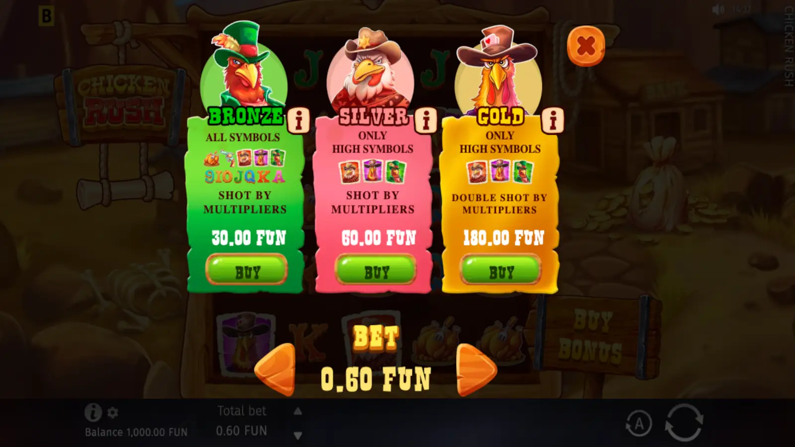 Chicken Rush Slot Bonus Buy Feature