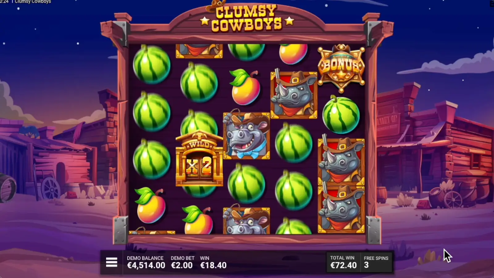 Clumsy Cowboys Slot Sheriff's Showdown Bonus