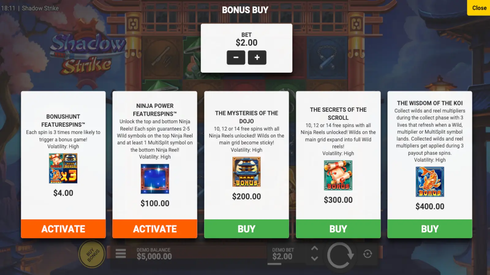 Shadow Strike Slot Bonus Buy