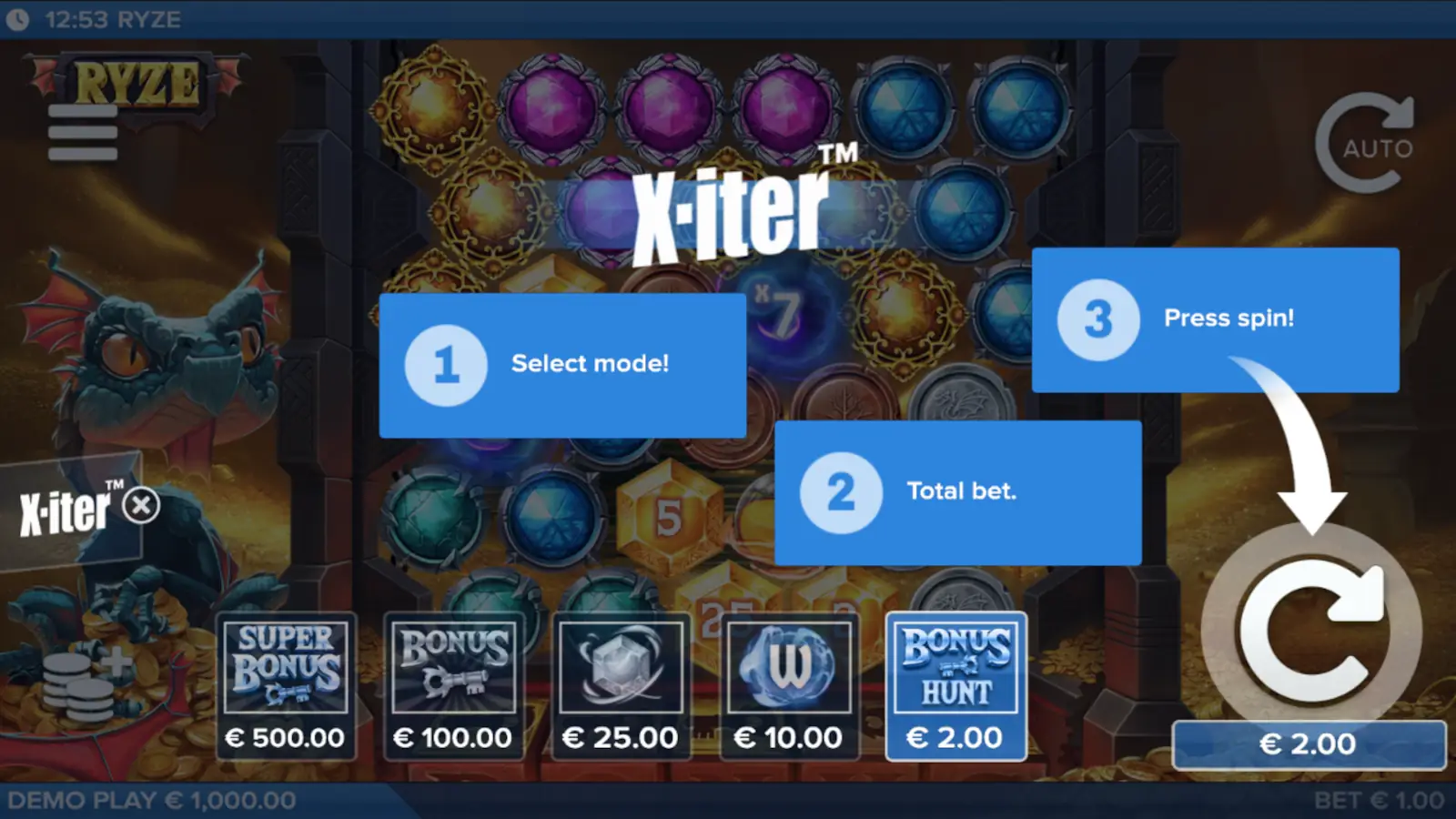 Ryze Slot X-iter Feature and Bonus Buy