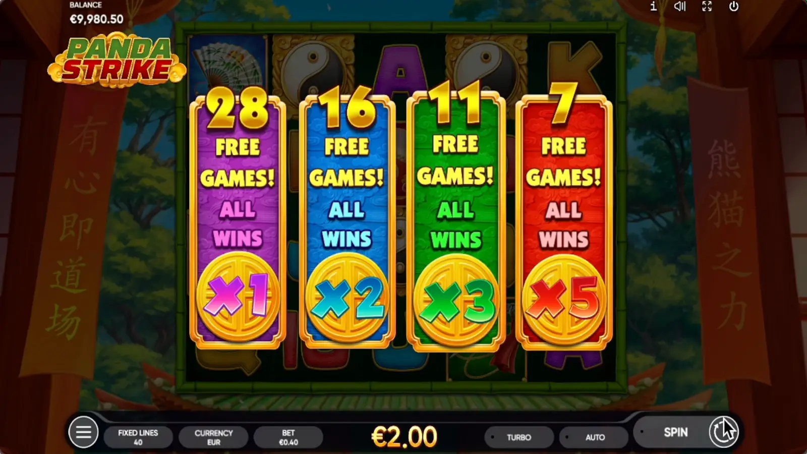 Panda Strike Slot Free Spins