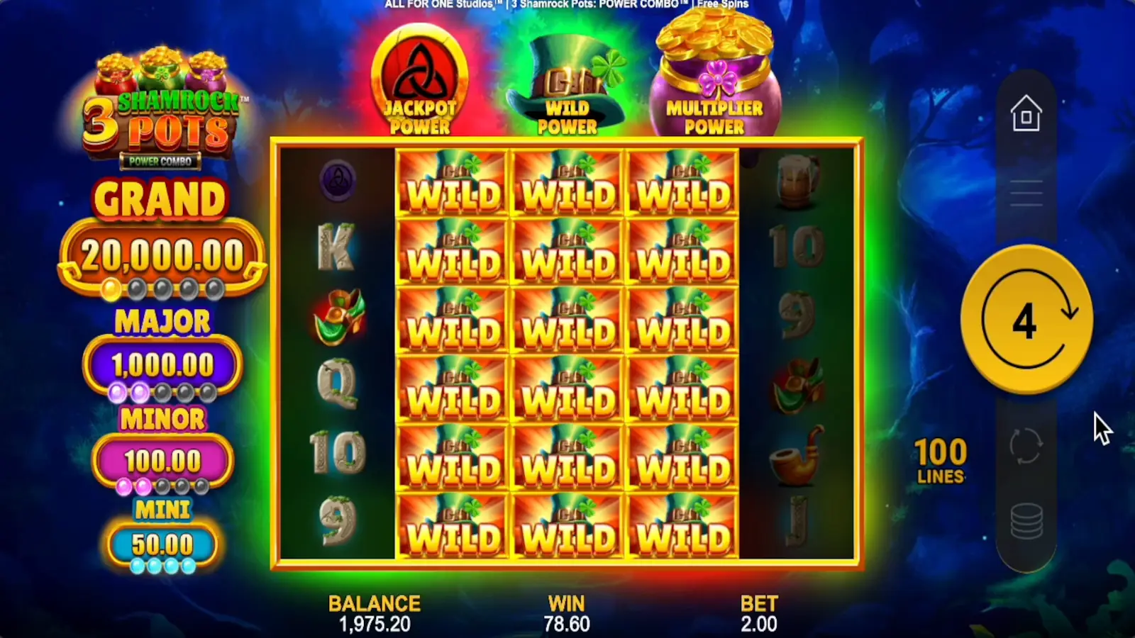 3 Shamrock Pots Power Combo Slot Free Spins with Combined Features