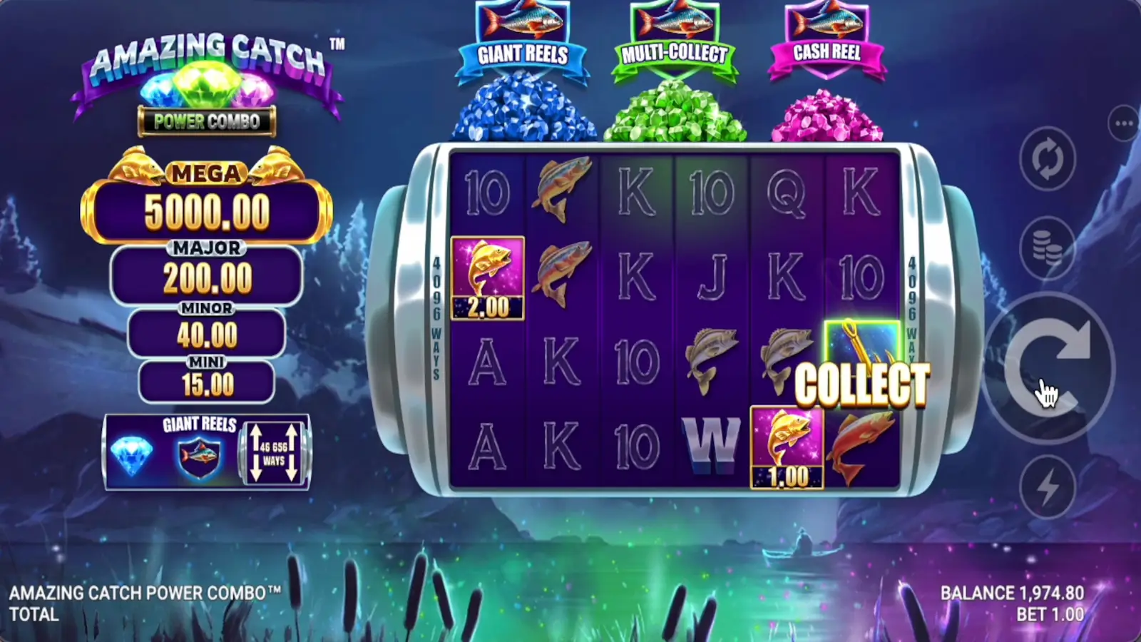 Amazing Catch Power Combo Slot Collect Symbols