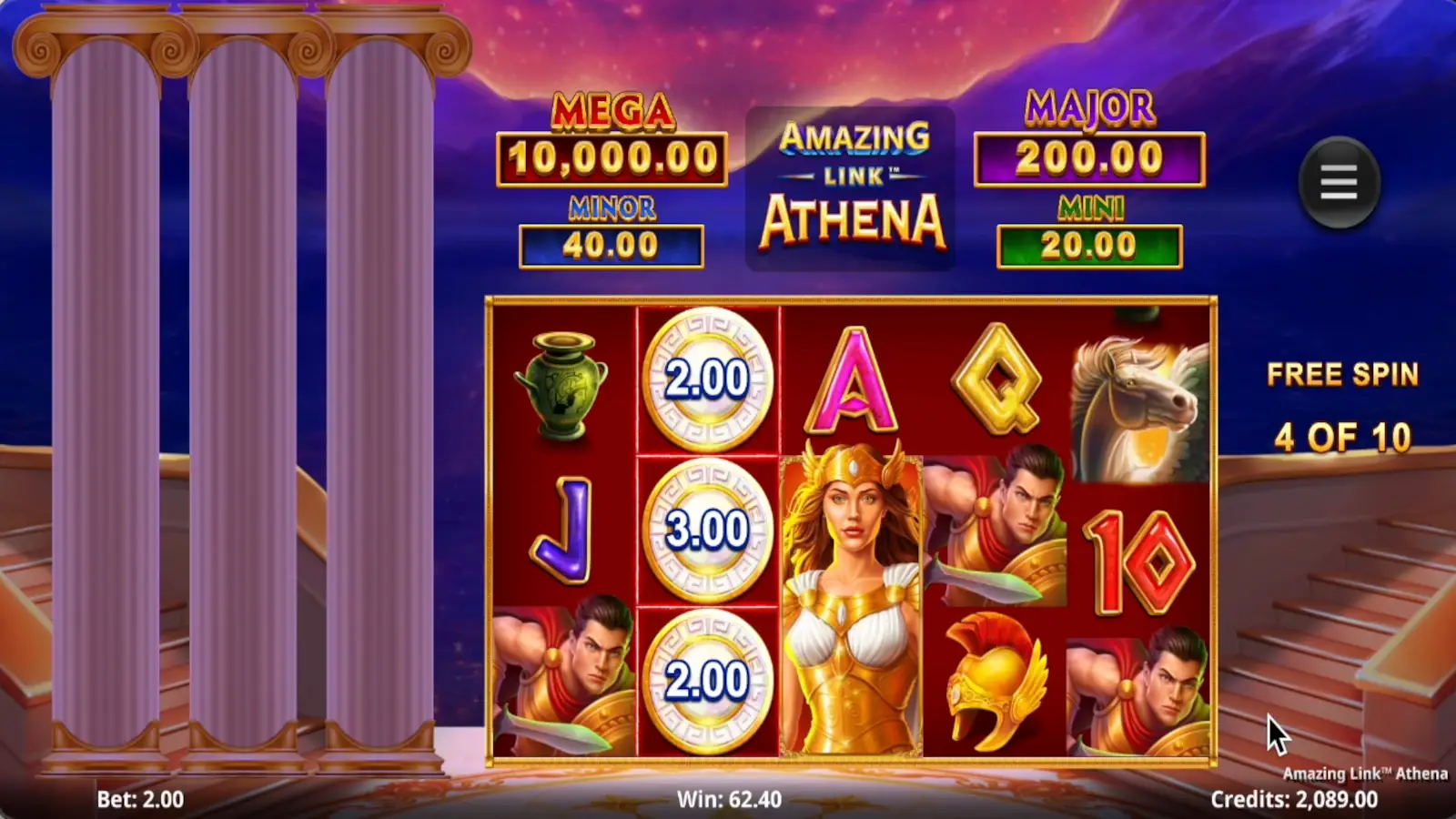 Amazing Link Athena Slot Free Spins