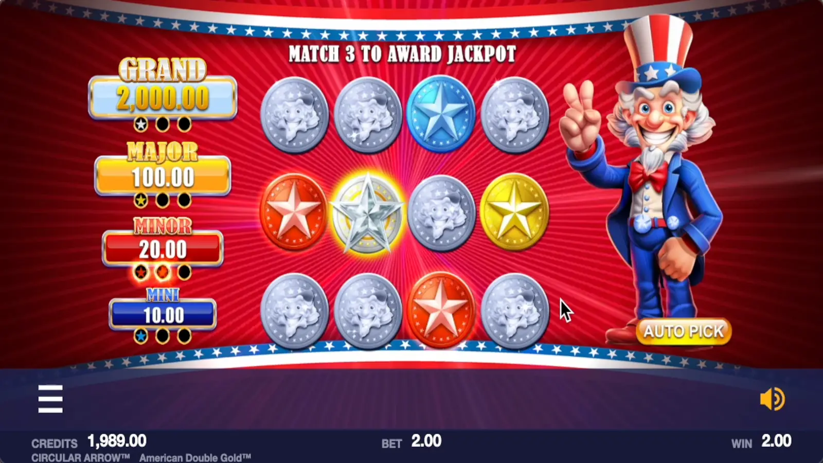 American Double Gold Slot Jackpot Pick Game