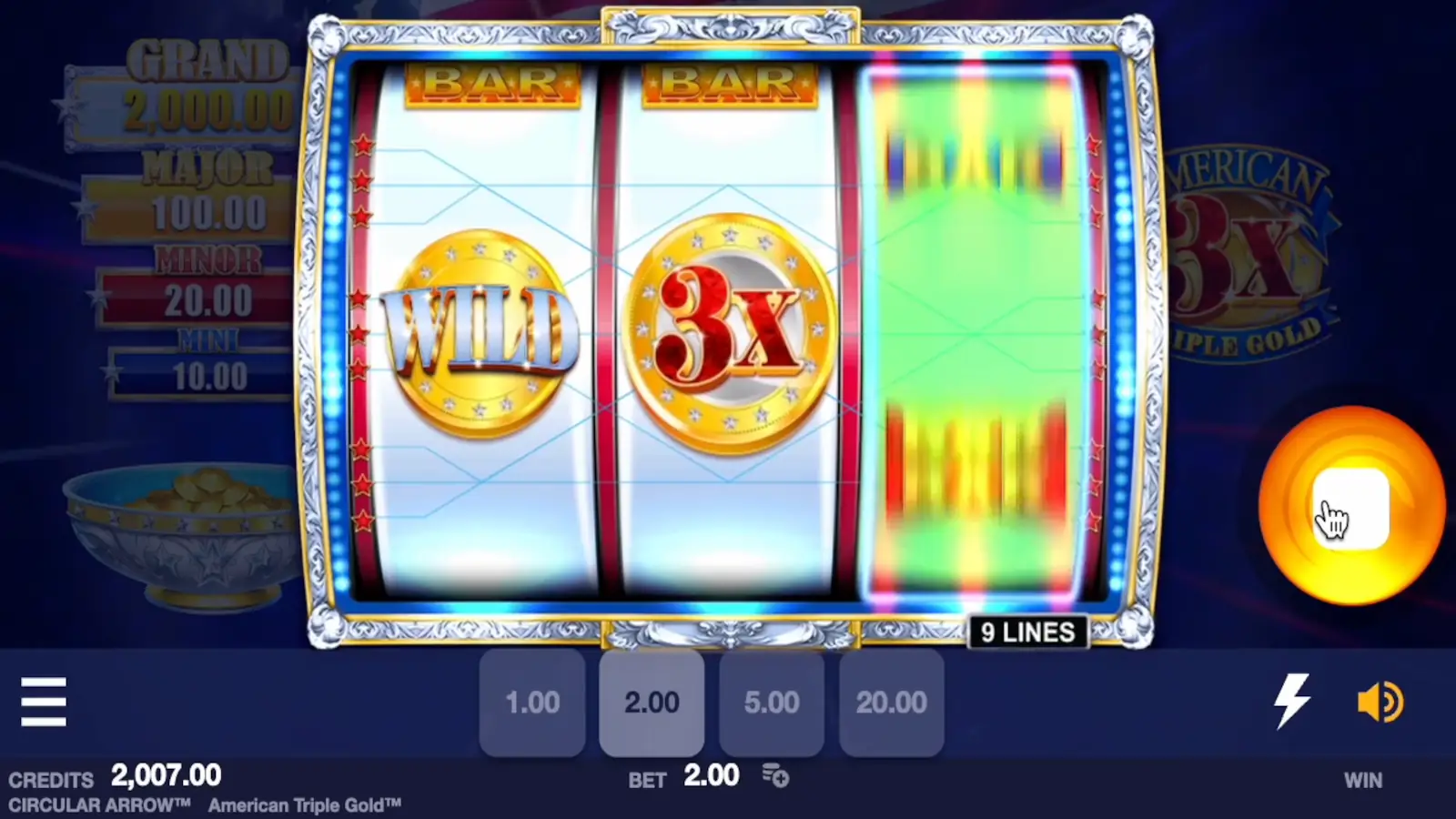 American Triple Gold Slot Wild Symbols