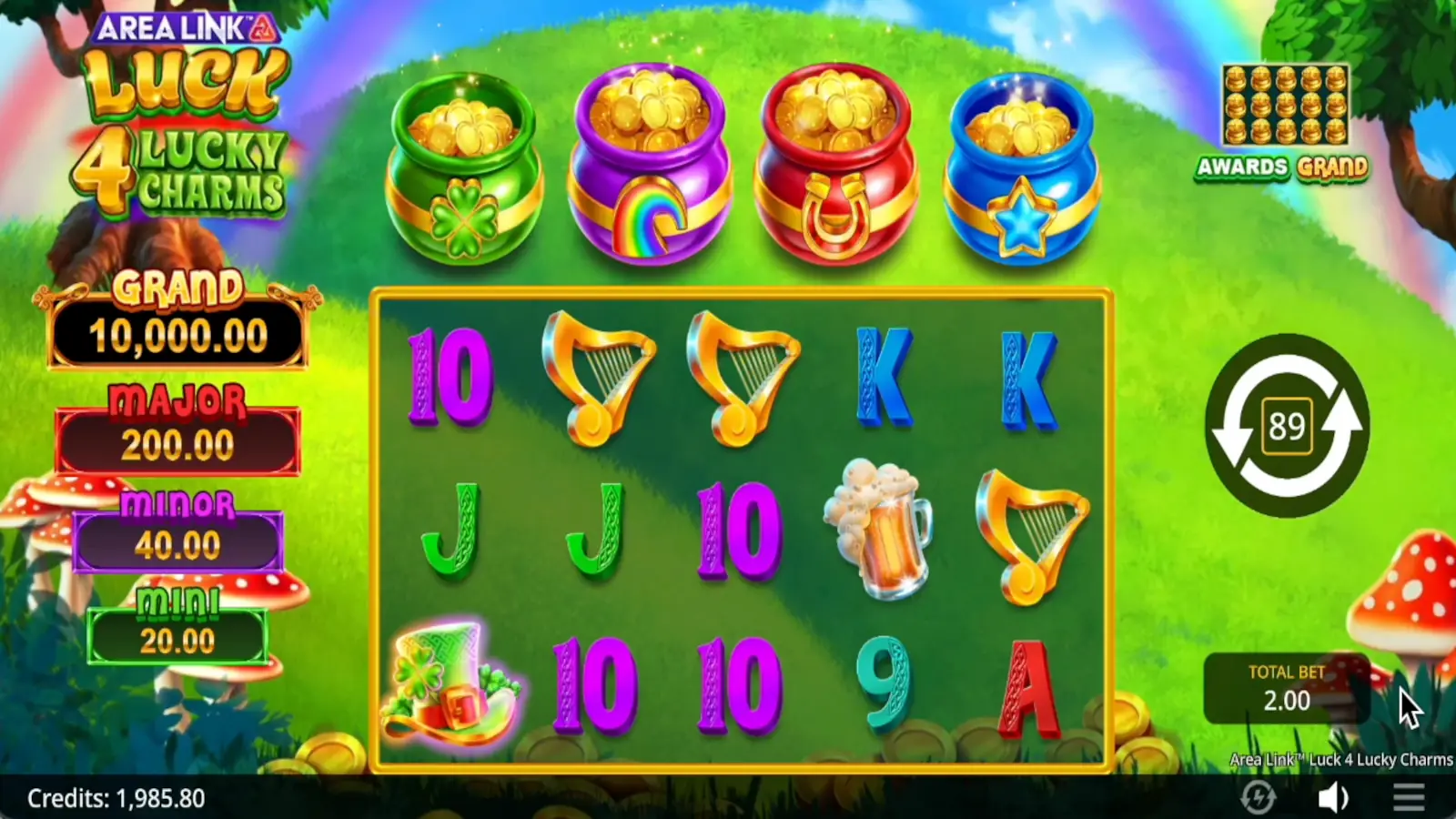 Area Link Luck 4 Lucky Charms Slot Wild Symbols