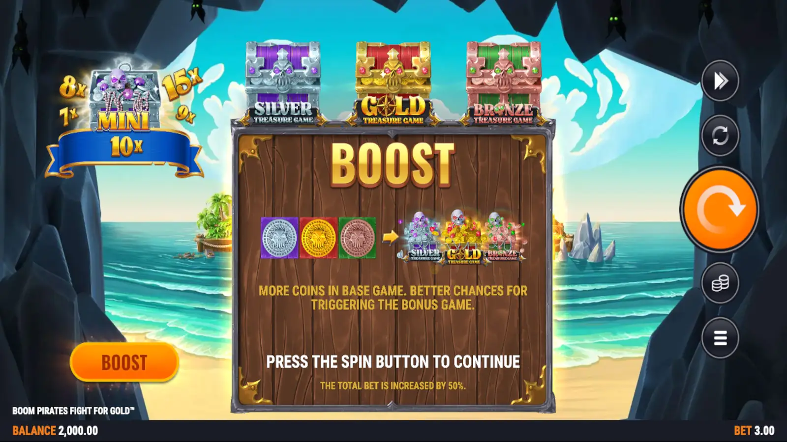 Boom Pirates Fight For Gold Slot Boost Feature