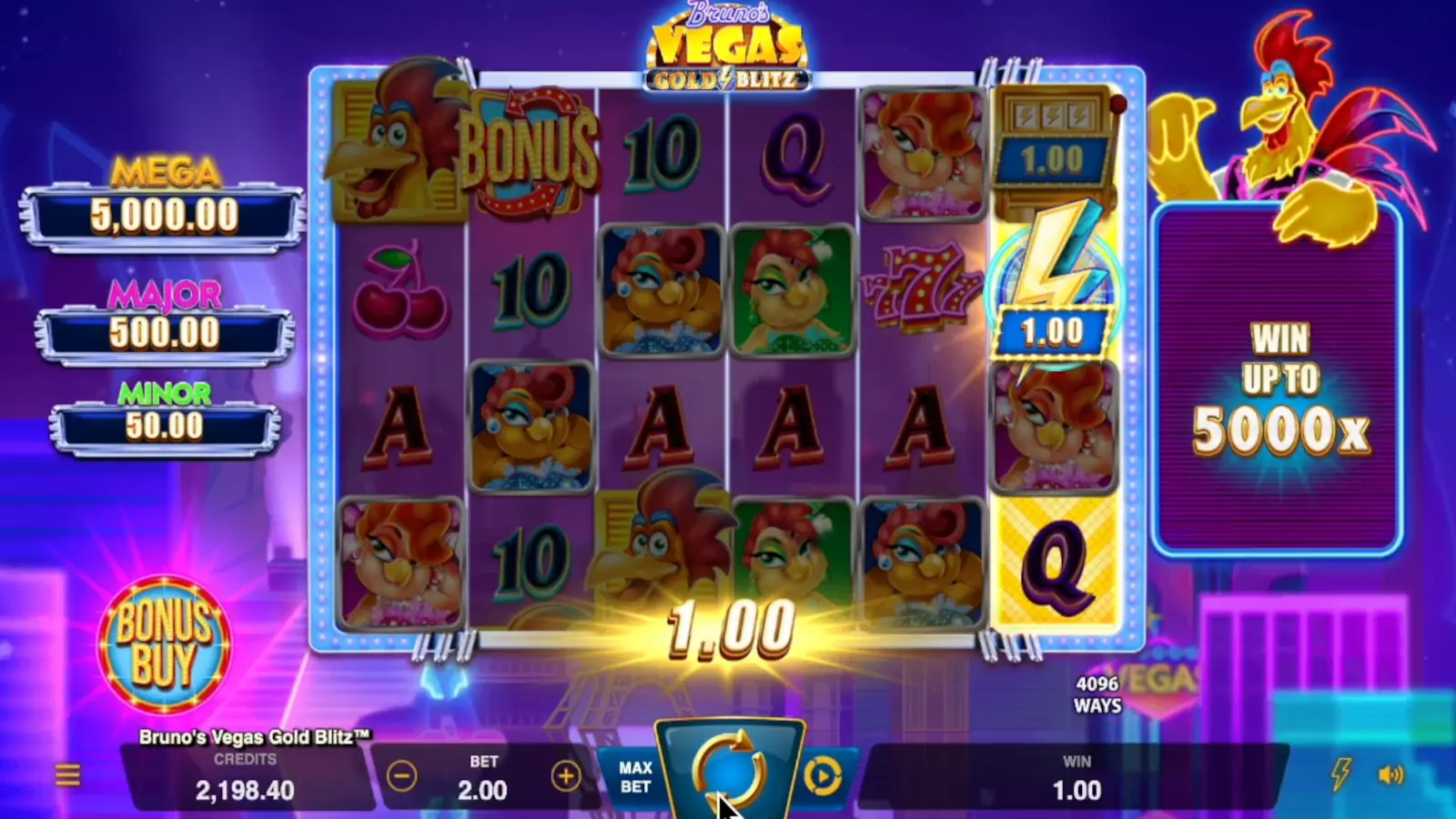 Bruno's Vegas Gold Blitz Slot Collect Symbol and Collect Feature