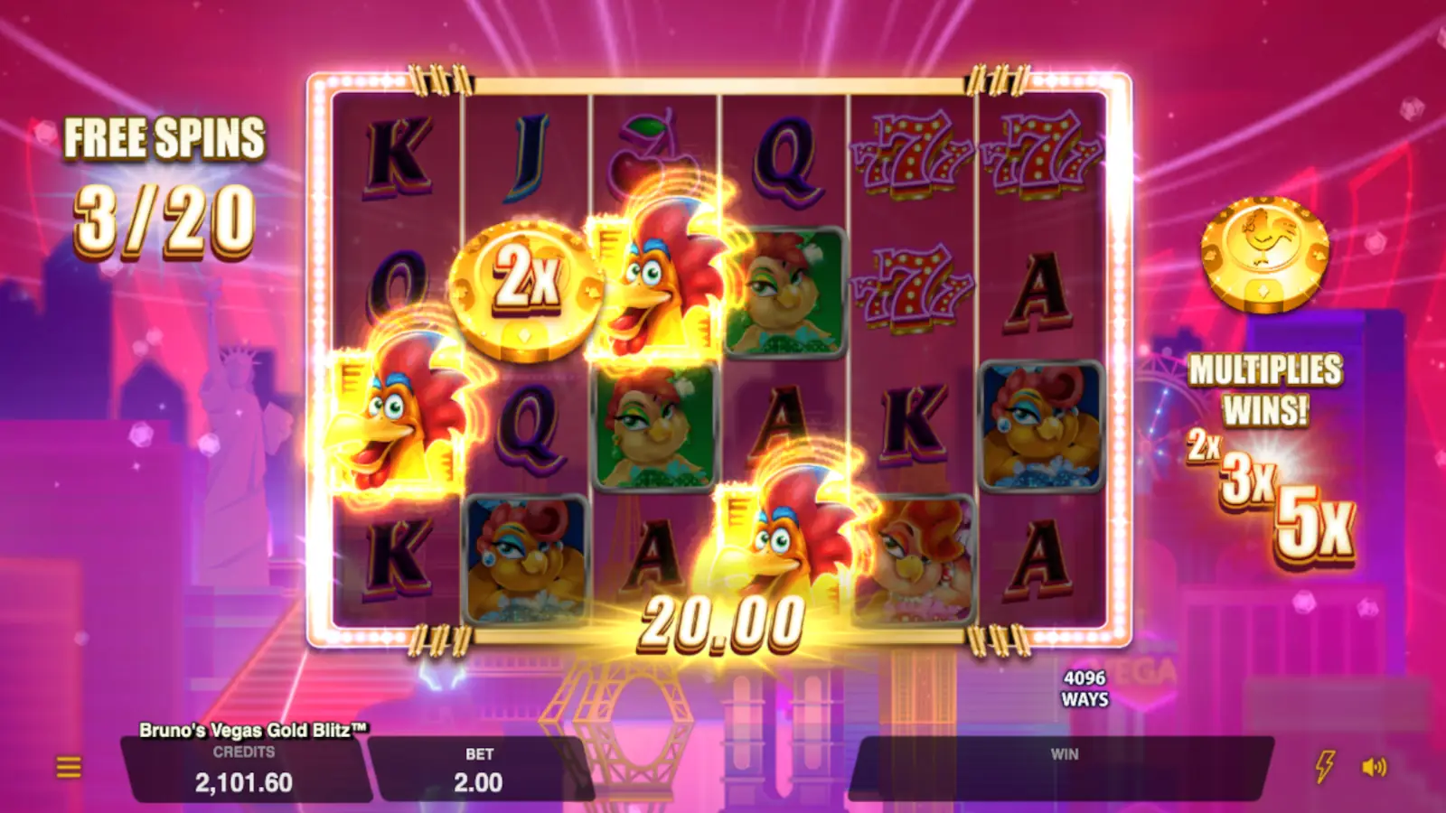 Bruno's Vegas Gold Blitz Slot Free Spins