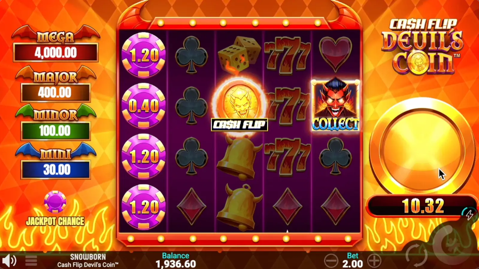 Cash Flip Devils Coin Slot Cash Flip™ Feature