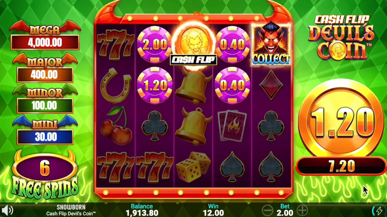 Cash Flip Devils Coin Slot Free Spins Feature