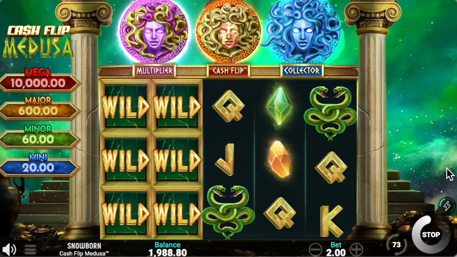 Cash Flip Medusa Slot Wild Symbols