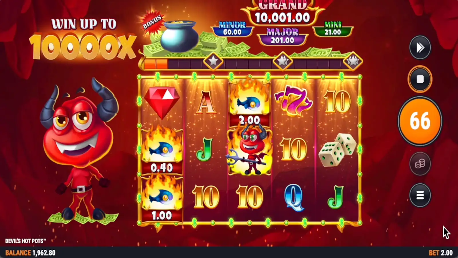 Devil's Hot Pots Slot Devil Collect Symbol