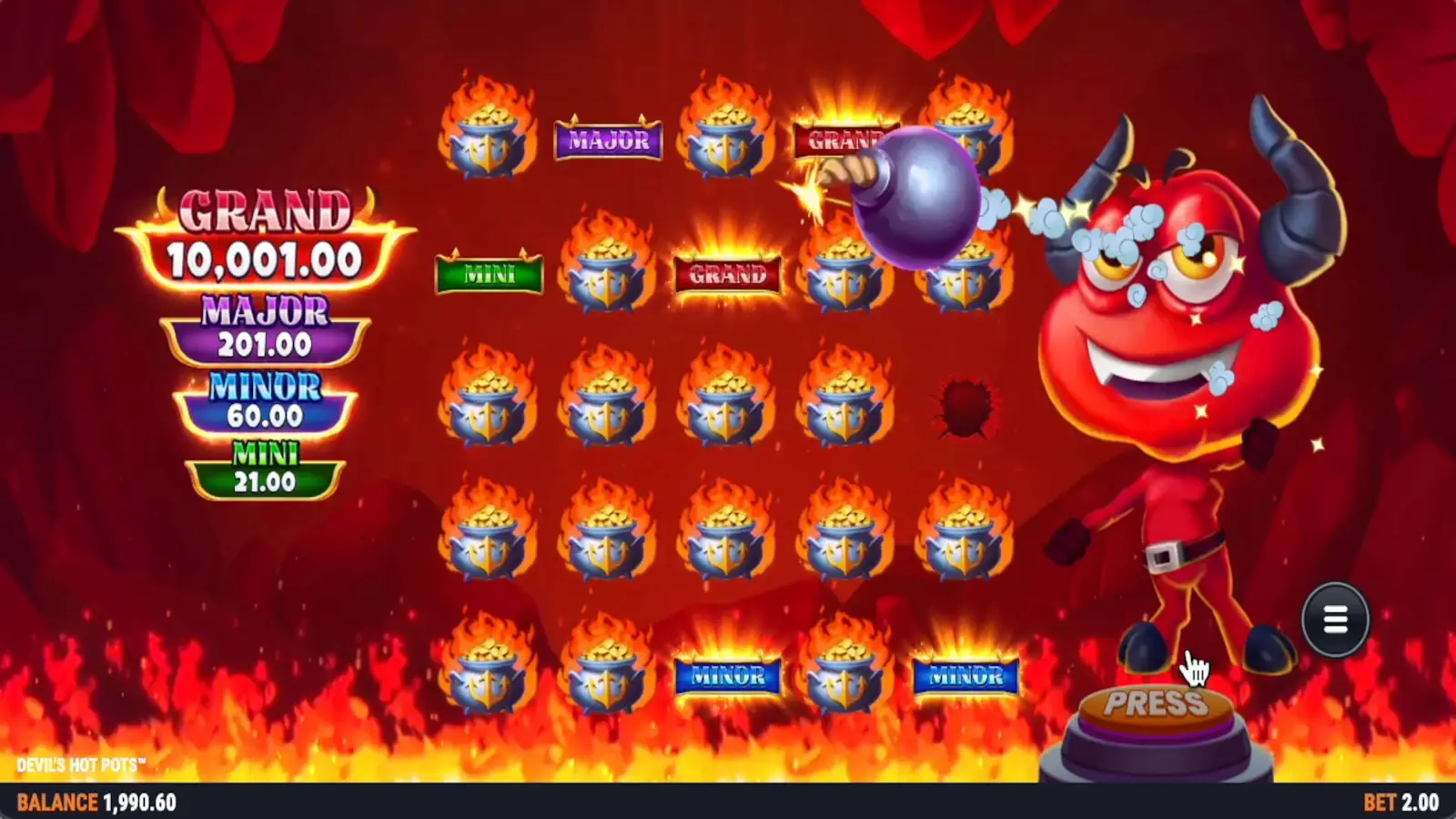 Devil's Hot Pots Slot Hot Pots Bonus