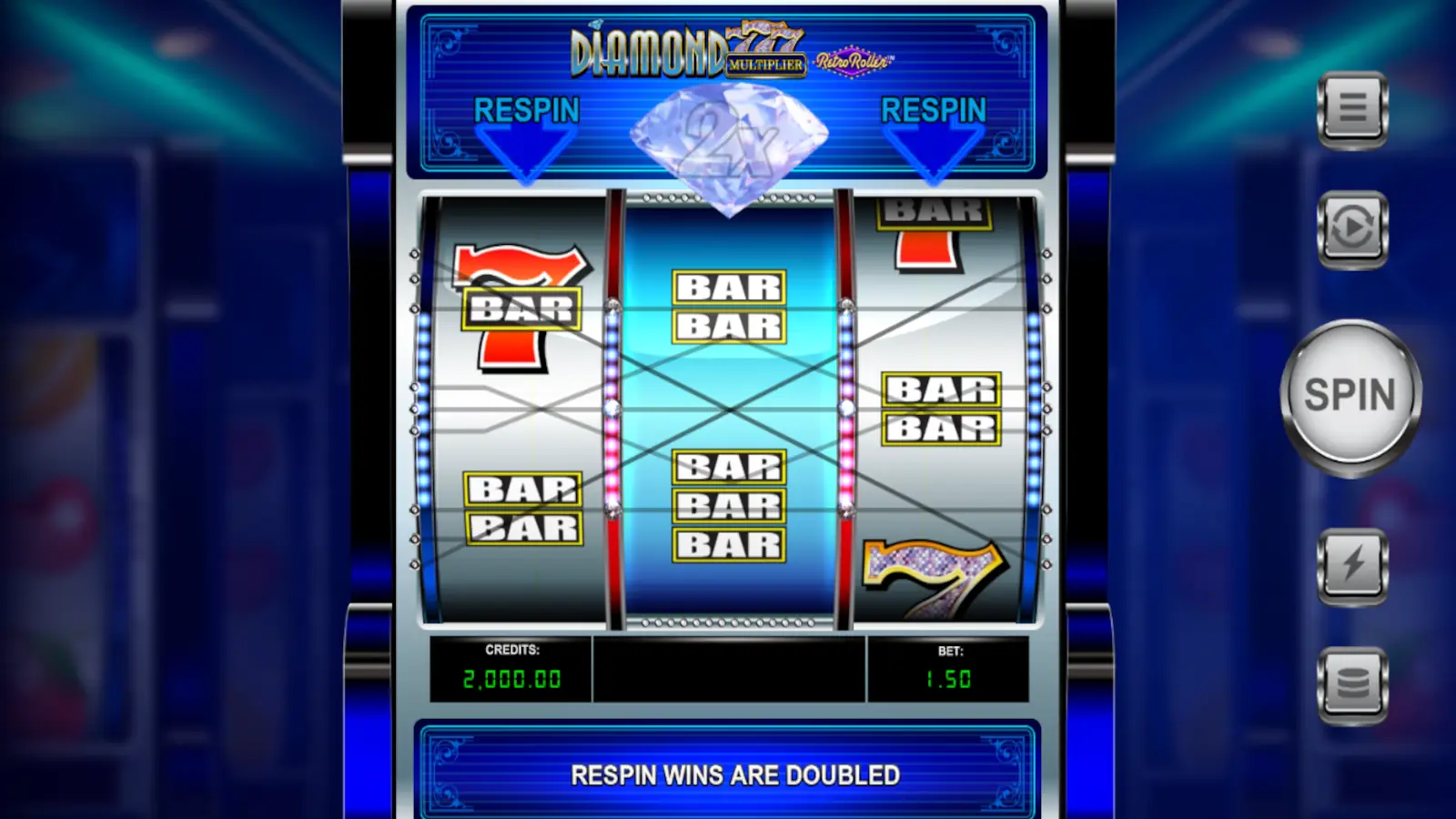 Diamond 777 Multiplier Retro Roller Slot Rules and Gameplay