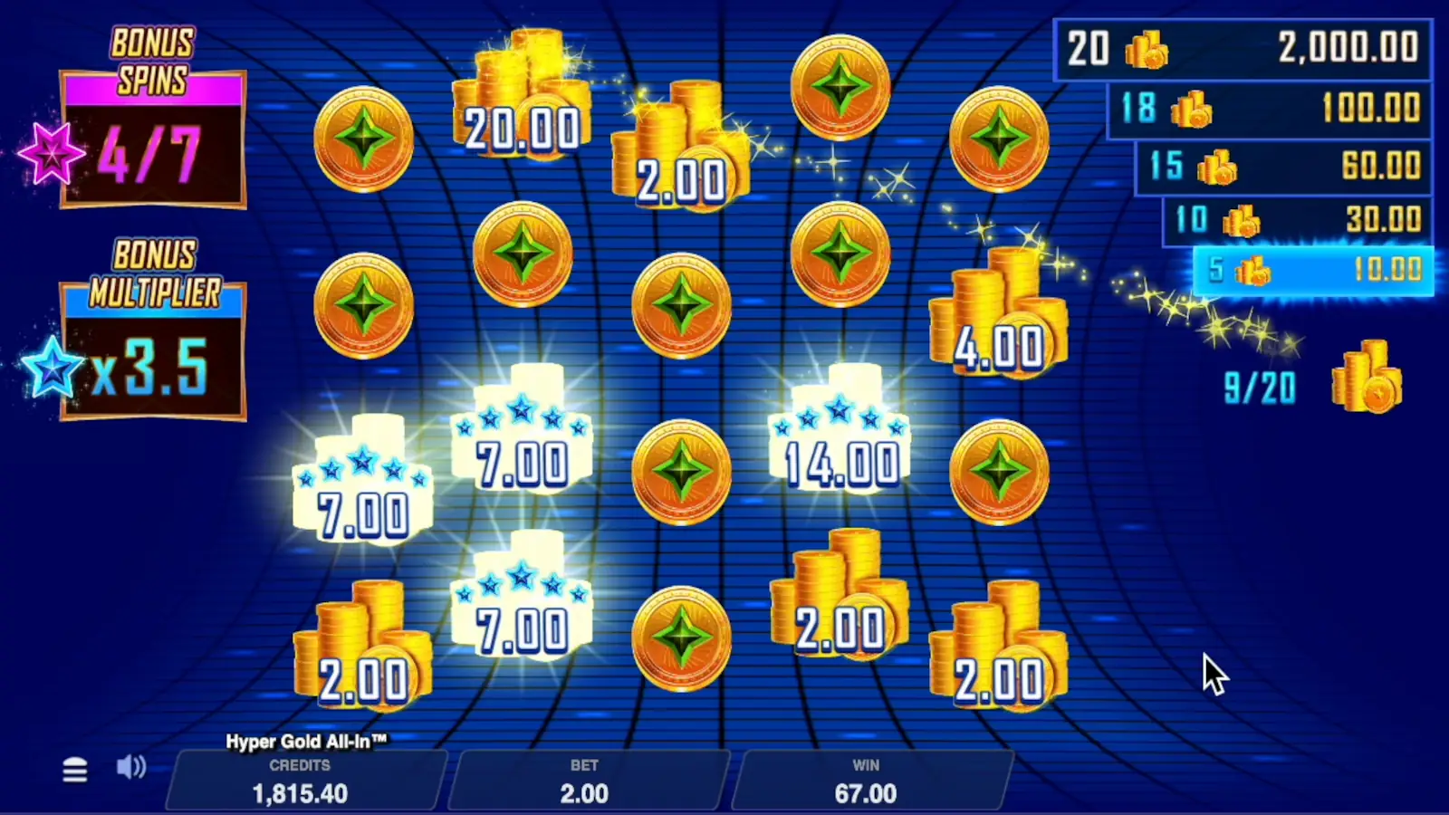 Hyper Gold All In Slot Bonus Feature