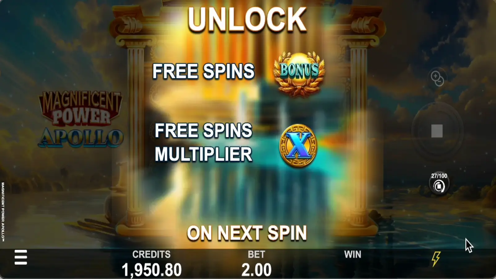 Magnificent Power Apollo Slot Free Spins Multiplier