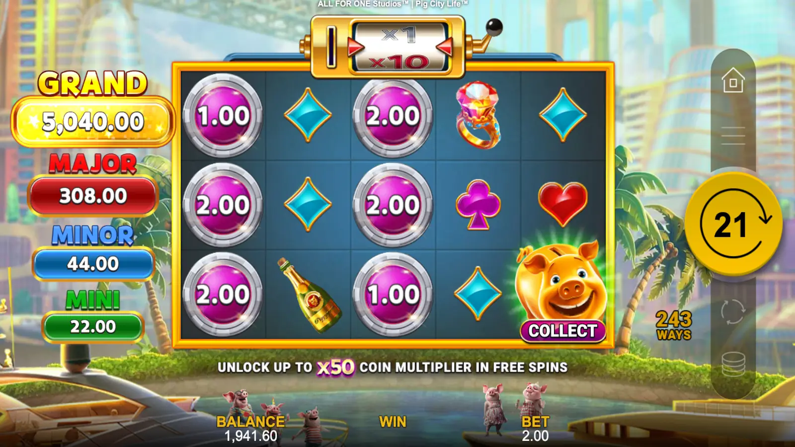 Pig City Life Slot Special Symbols and Collection Feature