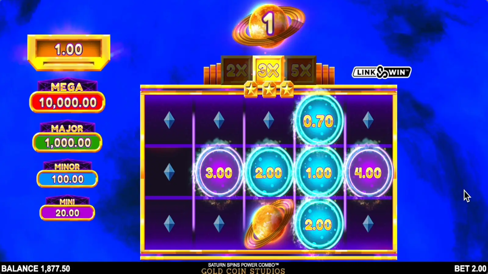 Saturn Spins Power Combo Slot Link&Win™ Multipliers Bonus