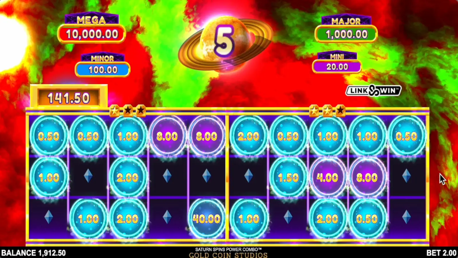 Saturn Spins Power Combo Slot Link&Win™ Double Bonus