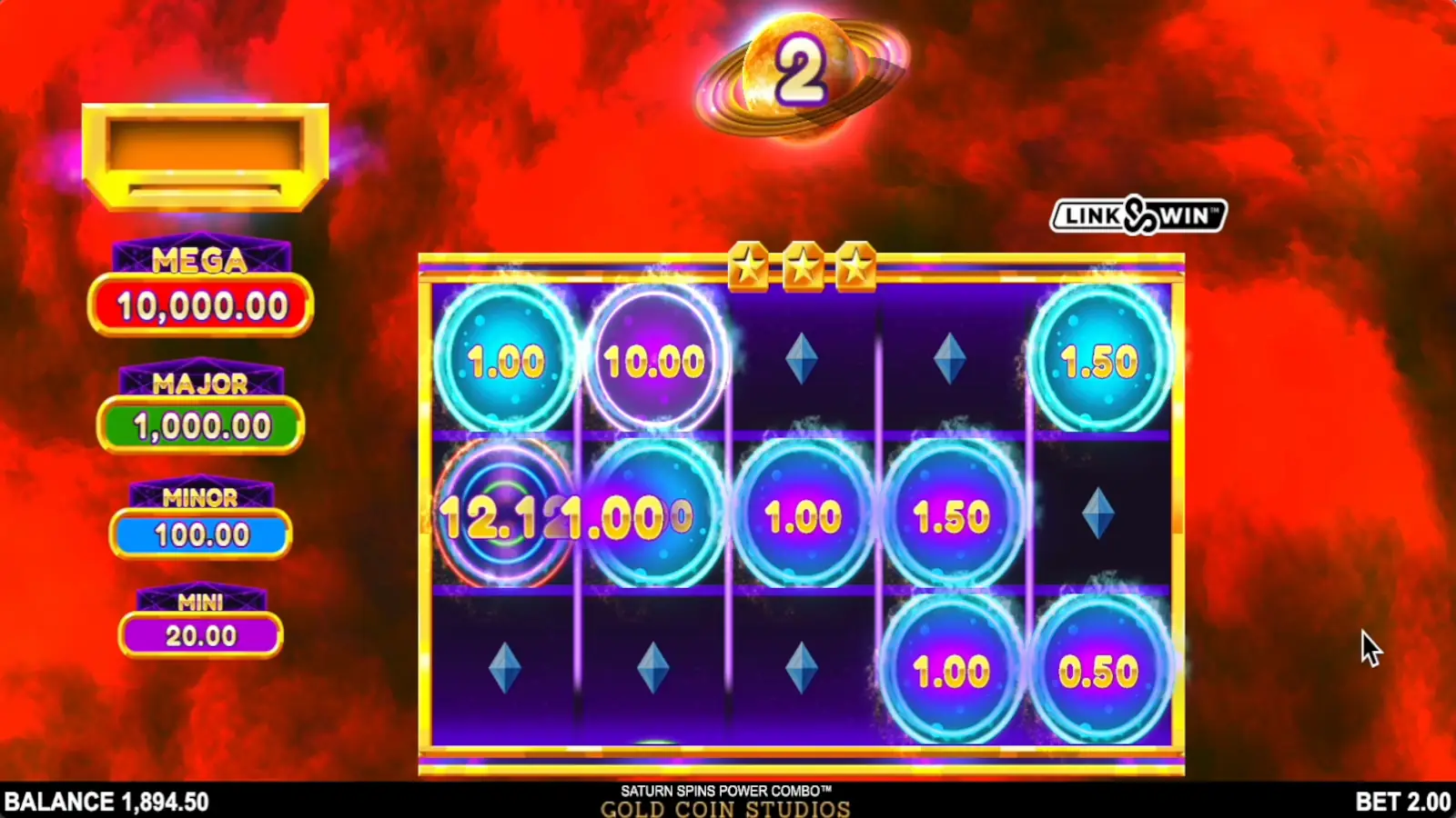 Saturn Spins Power Combo Slot Link&Win™ Collect All Bonus