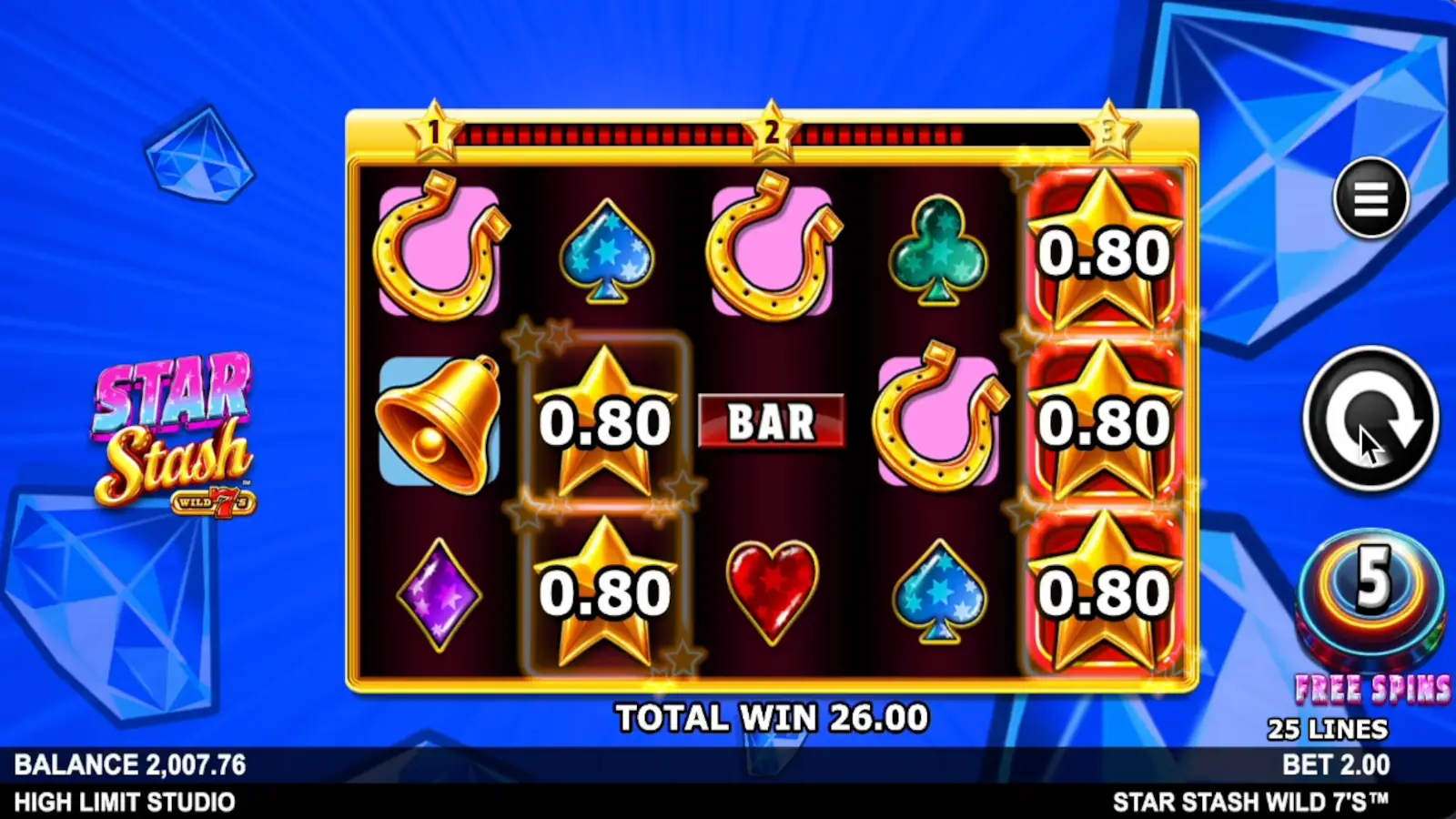 Star Stash Wild 7's Slot Free Spins