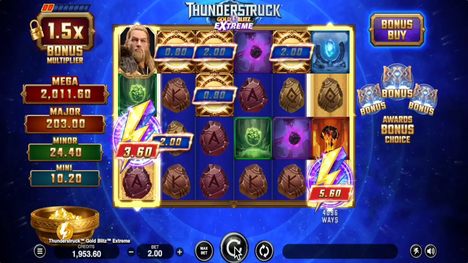 Thunderstruck Gold Blitz Extreme Slot Collect Feature