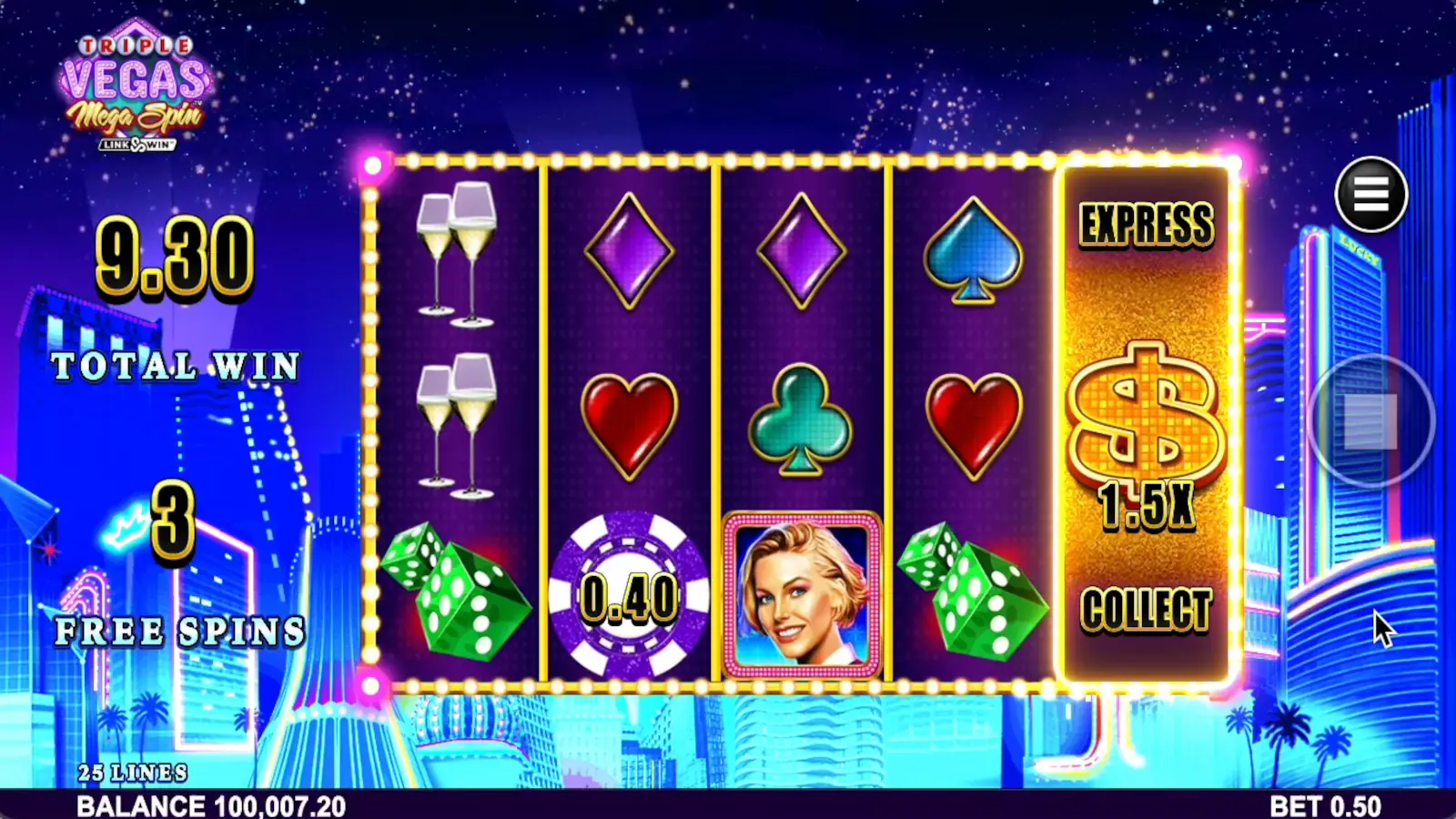 Triple Vegas Mega Spin Free Spins