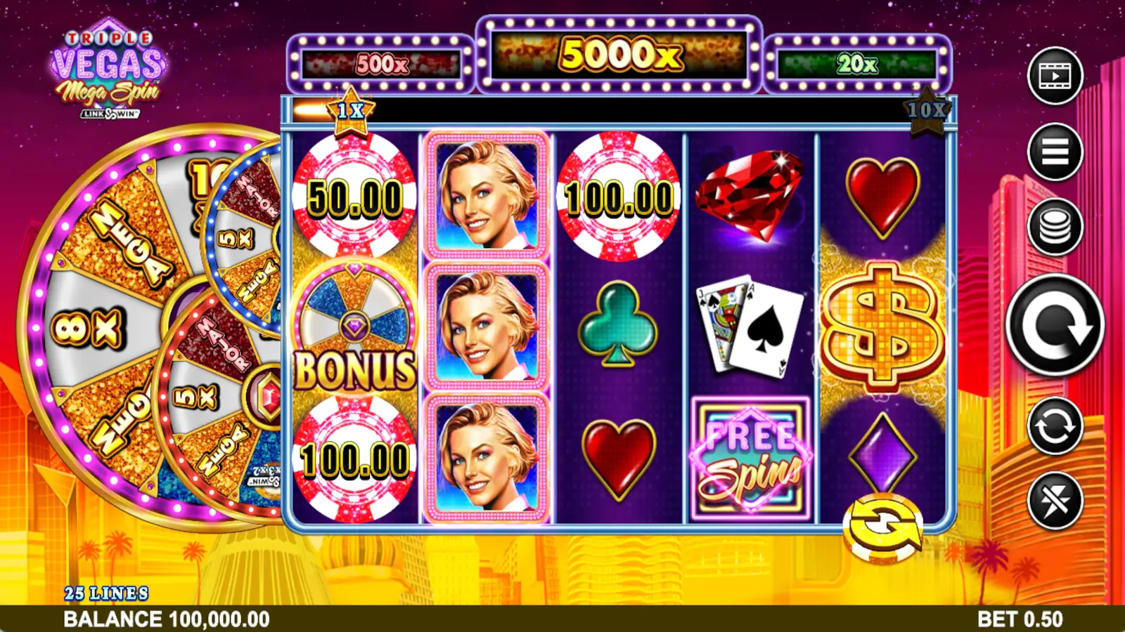 Triple Vegas Mega Spin Slot Rules and Gameplay