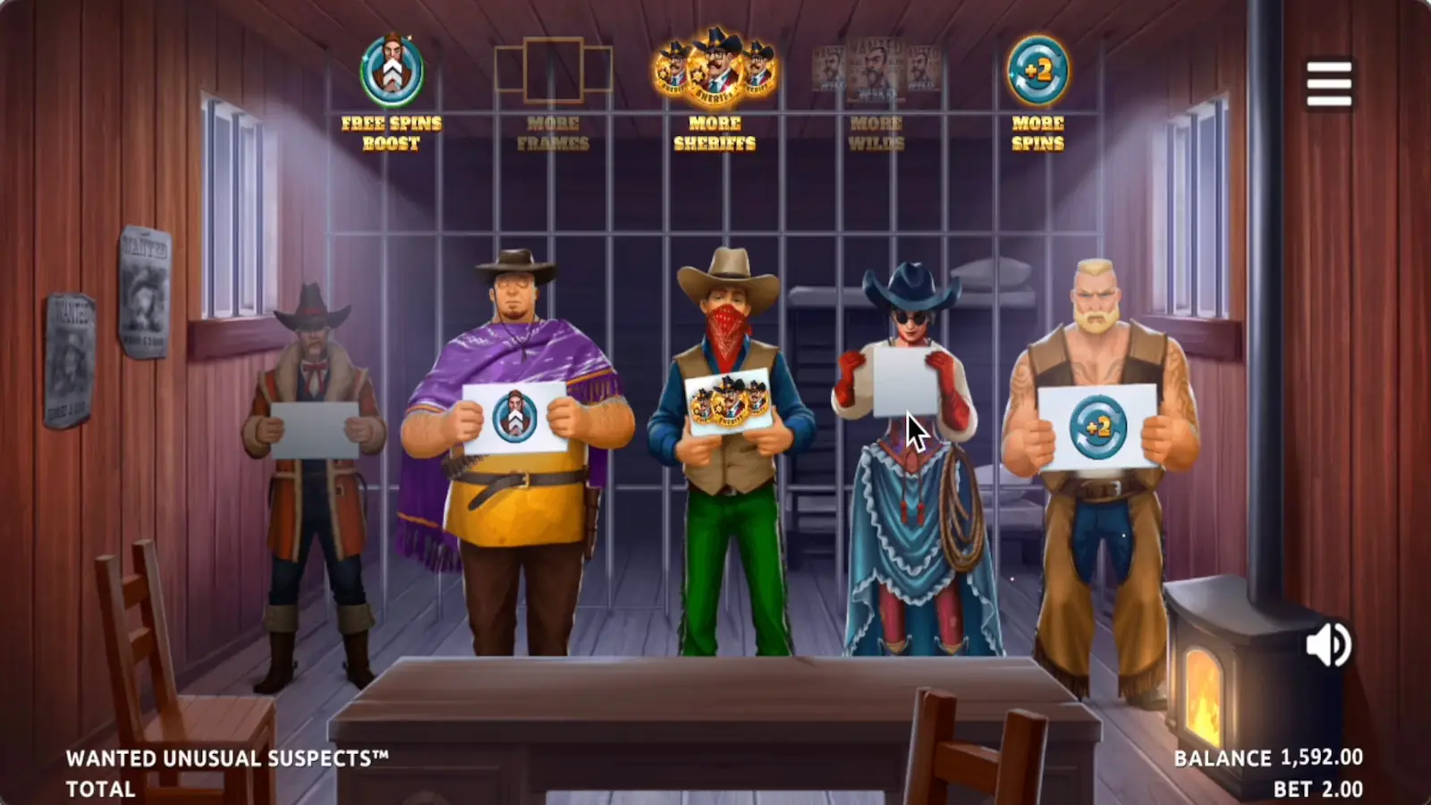 Wanted Usual Suspects Slot Bonus Perk Pick and Free Spins 1