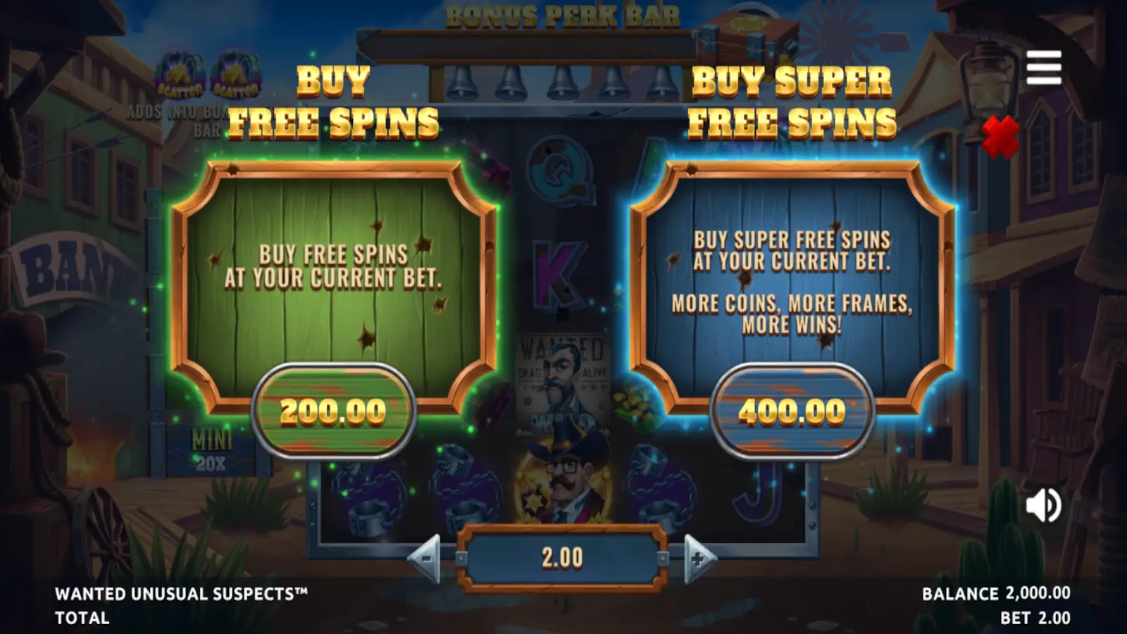 Wanted Usual Suspects Slot Buy Bonus Feature