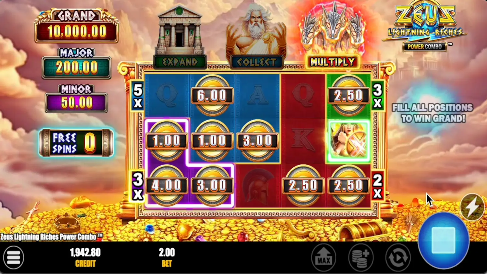 Zeus Lightning Riches Power Combo Slot Red Power Combo Scatter (Multi Boost Feature)