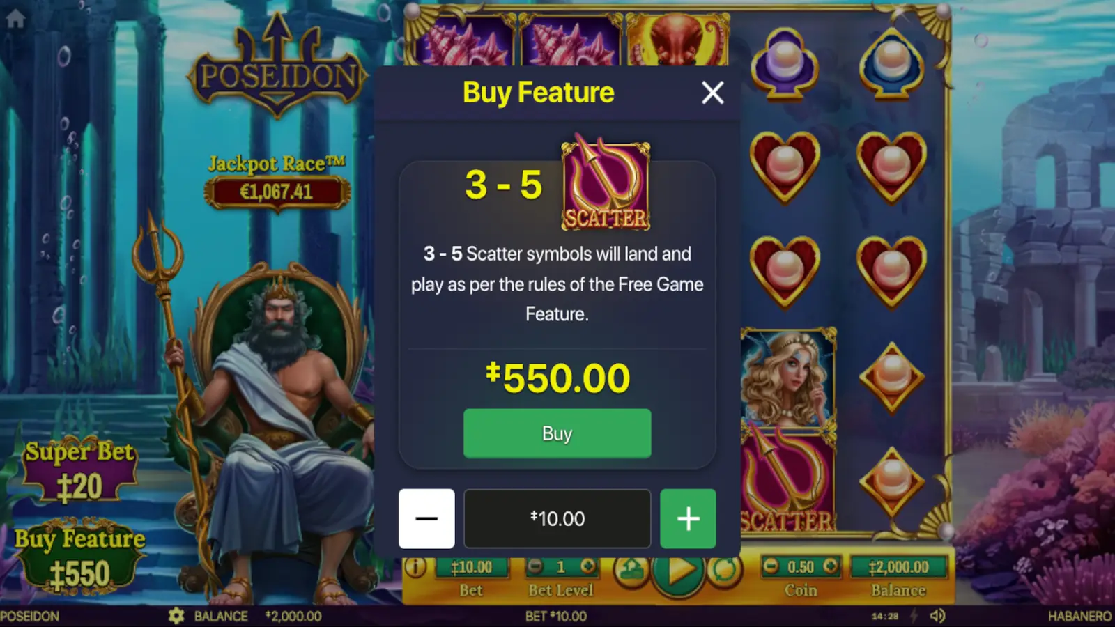 Poseidon Slot Buy Feature