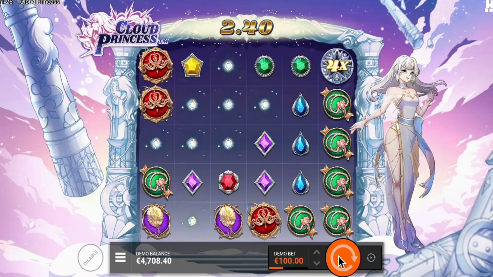 Cloud Princess Slot Multiplier Symbols