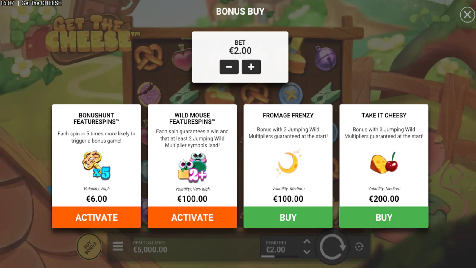 Get The Cheese Slot Bonus Buys