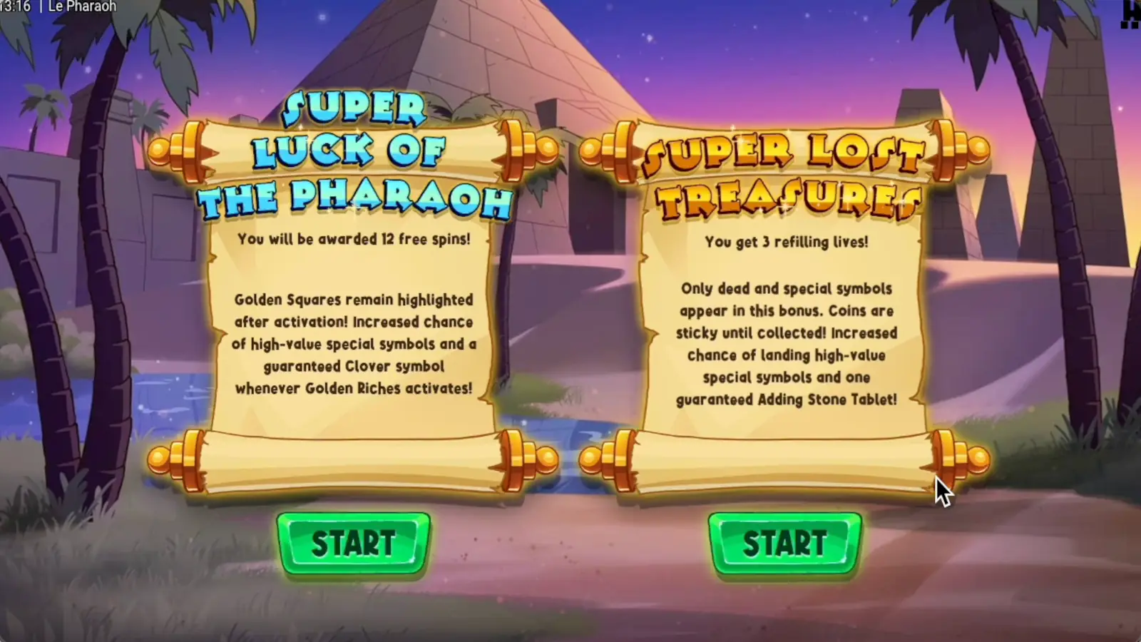 Le Pharaoh Slot Bonus Choice