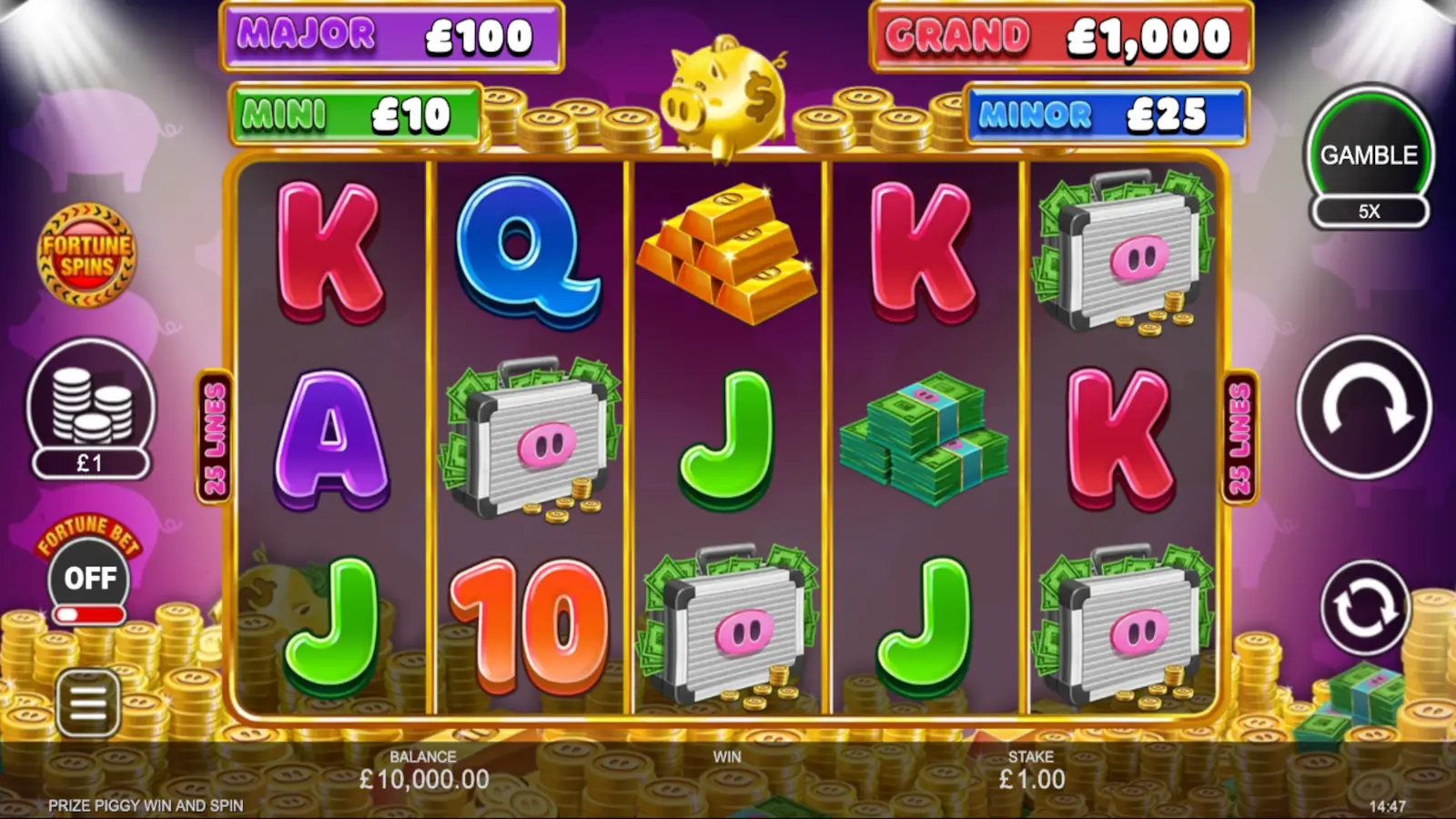 Prize Piggy Win & Spin Slot Rules and Gameplay