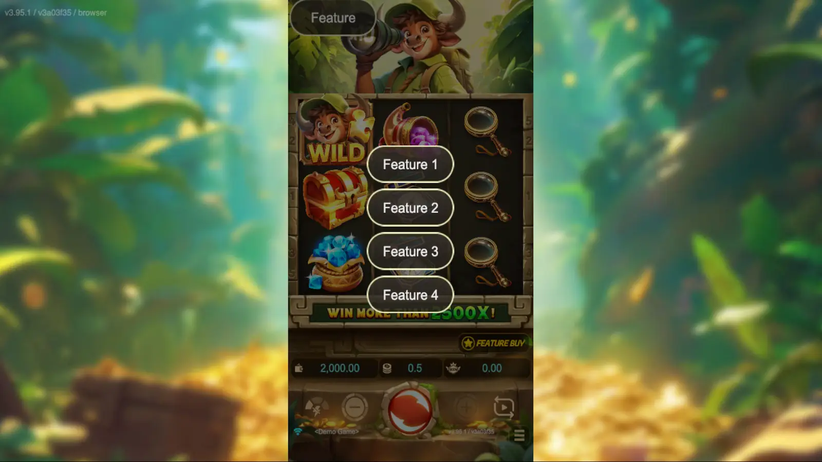 Bull Treasure Slot Cheats, Features Testing Feature