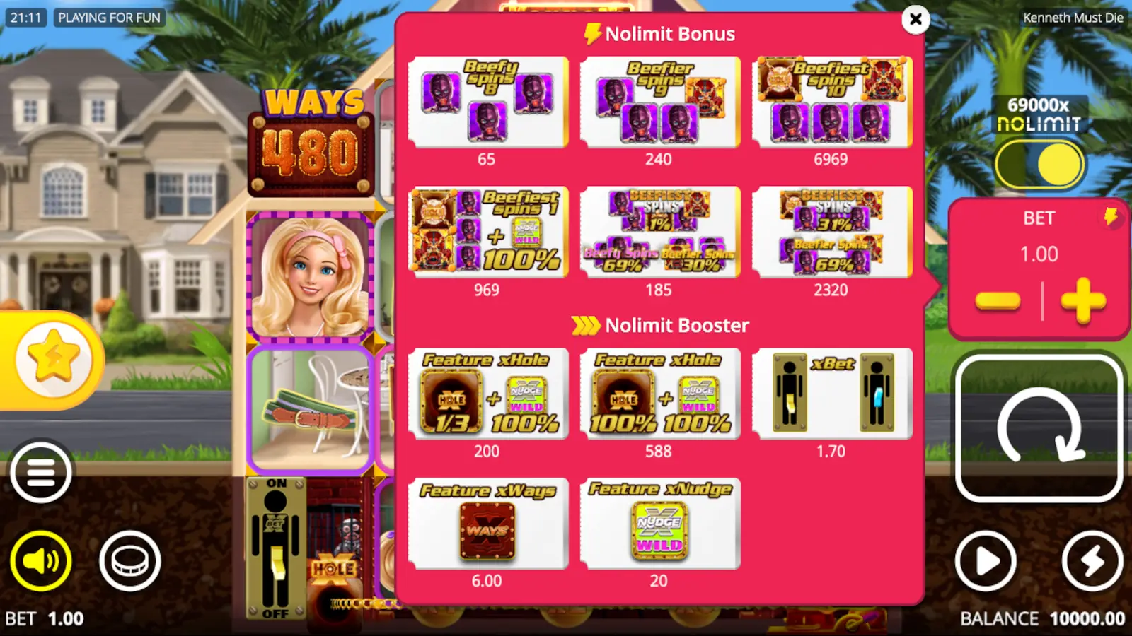 Kenneth Must Die Slot Nolimit Booster