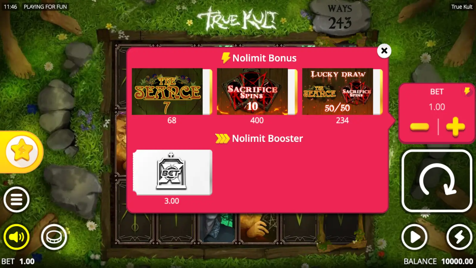 True Kult Slot Nolimit Bonus